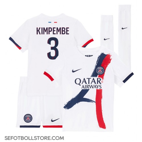 Paris Saint-Germain Presnel Kimpembe #3 Replika babykläder Bortaställ Barn 2024-25 Kortärmad (+ korta byxor)